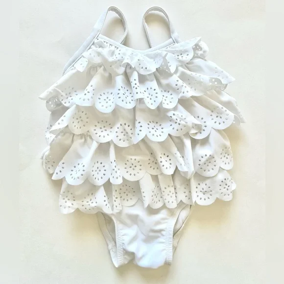 GAP Baby White Eyelet Swimsuit - Picture 1 of 3